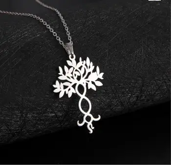 1 шт. полое ожерелье для мужчин, модное ожерелье с подвеской в виде дерева и виноградной лозы из нержавеющей стали, женский изысканный подарок F1033