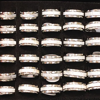 36 шт./лот Высококачественное классическое резное кольцо из нержавеющей стали с ножевой огранкой, мужские модные свадебные украшения, деловые аксессуары для отдыха