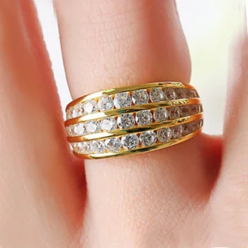 CAOSHI Изысканное Роскошное кольцо золотого цвета, женские обручальные кольца, блестящие циркониевые украшения для вечеринок, великолепные шикарные аксессуары
