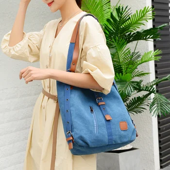 Женская сумка, повседневная Ретро уличная холщовая сумка через плечо, дорожная сумка большой емкости, хозяйственная сумка, сумочка