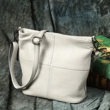 Женские сумки через плечо, сумки из натуральной кожи, женская сумка через плечо, повседневные сумки-ведра, высококачественная дизайнерская маленькая сумка-тоут в стиле пэчворк