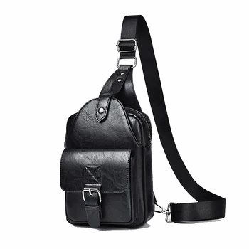 Мужской рюкзак-слинг через плечо, нагрудная сумка для путешествий, модный тренд, повседневные боковые сумки-мессенджеры из искусственной кожи в стиле ретро