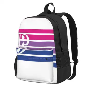 Рюкзак Alto Clef Bi Flag для студенческого школьного ноутбука, дорожная сумка Pride Bisexual Music