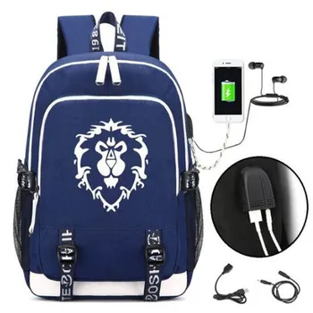 Рюкзак World of Alliance, школьная сумка с модным USB-портом/замком /наушниками, дорожная сумка для школьников, подарок