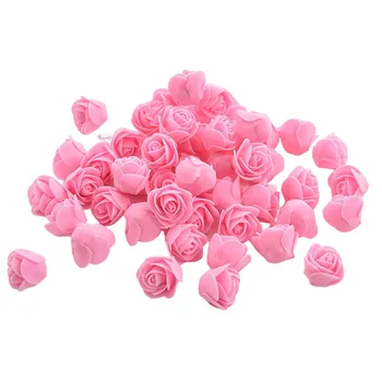 100шт Имитационная головка розы из пенопласта Реалистичные цветы Головка розы для свадебной церемонии