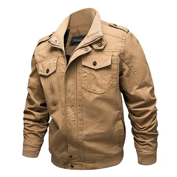 2023 Мужская военная тактическая куртка, осенне-зимняя куртка на молнии, повседневная куртка с несколькими карманами, хлопковое пальто большого размера M-6Xl