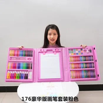 208 Коробка с доской для рисования, набор моющихся акварельных ручек, цветной карандаш, цветная свинцовая кисть, инструмент для художественной росписи
