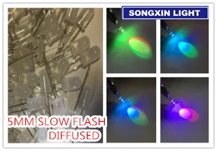 20шт 5 мм Рассеянная RGB Радуга Медленно Мигающая Вспышка Красный Зеленый Синий LED Светодиоды