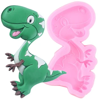 3D Животные, силиконовые формы, Динозавр, Шоколадная форма, Инструменты для украшения торта с помадкой на День Рождения ребенка, формы из конфетной глины и смолы.