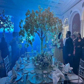 5шт) Белые Искусственные цветы по индивидуальному заказу, центральные элементы свадебного стола для декора сцены свадебного зала 2702