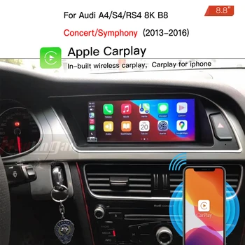 8,8 ”сенсорный экран вторичного рынка для Audi A4 S4 RS4 (LHD) 8K B8 концертная симфония 2013-2016 GPS navi WiFi игра
