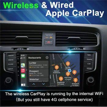 Android 9-Дюймовый автомобильный радиоприемник, мультимедийный видео-стереоплеер, беспроводной Carplay + Android Auto Touch Screen Bluetooth, GPS, WIFI