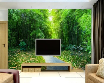 beibehang 3d обои Фреска Прозрачная тропинка из натурального бамбука фреска обои украшение дома диван обои стены 3 d papel de parede