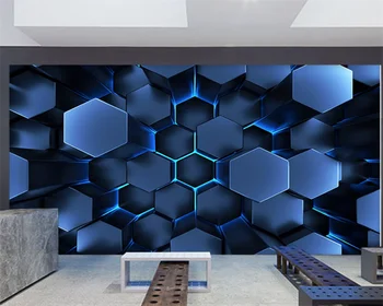 beibehang papel de parede Пользовательские трехмерные технологии геометрический фон для спортзала декоративные обои KTV