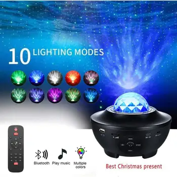 Bluetooth Аудио Пульт дистанционного управления, шаровая подсветка, музыка, Звездная атмосфера, USB, проекционный светильник в форме черной чаши, праздничные огни