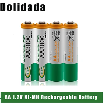 DOlidada AA Перезаряжаемые Батареи 2A 3000mAh 1.2 V Перезаряжаемая Батарея 1-2 В Для Часов Игрушек Фонарика Дистанционного управления lifepo4 battery