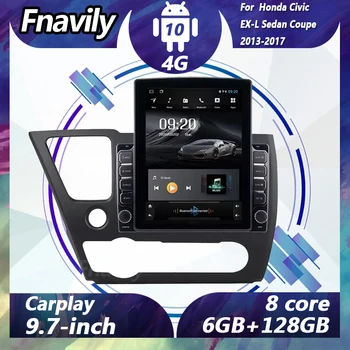 Fnavily Android 10 автомобильный аудио для Honda Civic EX-L Седан Купе видео DVD-плеер радио автомобильные стереосистемы навигация GPS DSP BT 2012-2015