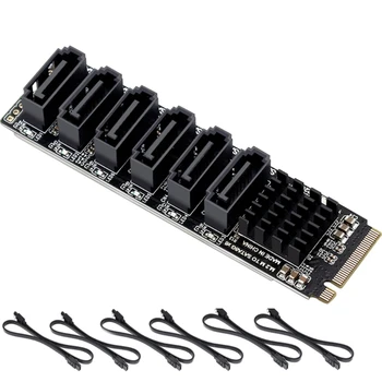 M2 NVME PCI-E PCIE От 3,0 до 6 Портов 3,0 Адаптер Карты ASM1166 6 Гбит/с M-Key Шасси ПК Конвертер Платы расширения Компьютера