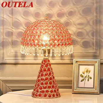 OUTELA Nordic Прикроватный столик с хрустальным Креативным Грибом, Светодиодная лампа, Стол для дома, Украшение Свадебной комнаты, Спальни