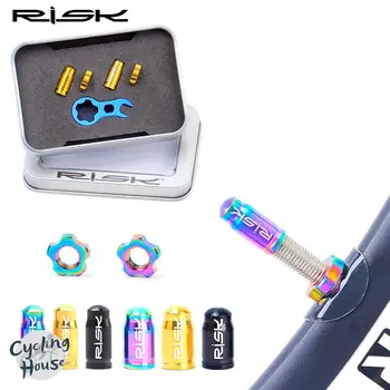 RISK Легкая крышка велосипедного клапана из титанового сплава, Красочная крышка клапана Presta /Schrader для аксессуаров для шоссейных велосипедов MTB BMX RISK