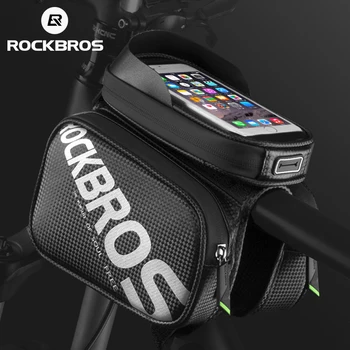Rockbros оптовая сумка Непромокаемая сумка для телефона с сенсорным экраном, передняя сумка для велосипеда, рама для велосипеда, Передняя Седельная сумка, Аксессуары для велосипеда
