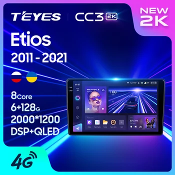 TEYES CC3 2K Для Toyota Etios 2011-2021 Автомобильный Радио Мультимедийный Видеоплеер Навигация стерео GPS Android 10 Без 2din 2 din dvd