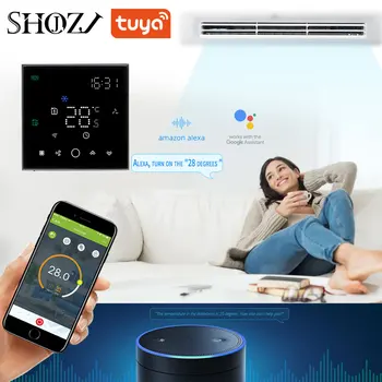 Wi-Fi приложение TUYA дистанционно управляет домашним контролем температуры, переключателем термостата для фанкойла, функцией нагрева и охлаждения, работой с Alexa Google Home