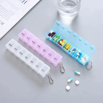 Xiaomi 7 Days Pill Medicine Box, Еженедельный Держатель для таблеток, Органайзер Для хранения, Контейнер, коробка для таблеток, Разветвители, Органайзер для таблеток