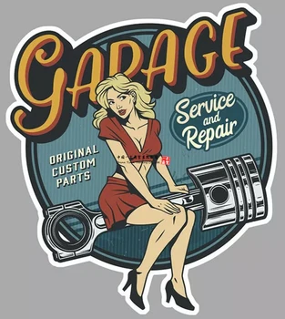 Автоколлантирующие наклейки Pin Up Vintage Garage Bougie Hot Rod Ретро авто наклейки