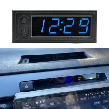 Автомобильные температурные часы 3 в 1 со светодиодным дисплеем, цифровые часы, тестер напряжения, светящиеся электронные часы, вольтметр, Автомобильные аксессуары
