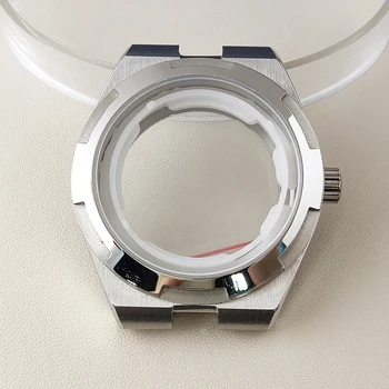 Аксессуары для серебристых часов 41 мм, корпус из нержавеющей стали, подходит для механизма Miyota8215, прозрачный корпус