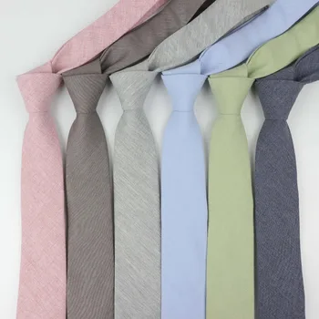 Большое количество хлопчатобумажных галстуков Мужской однотонный галстук Узкий галстук Тонкий Узкий галстук Узкие толстые галстуки