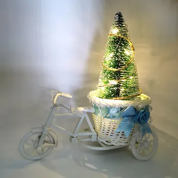 Велосипедная корзина с цветами, Украшение в виде Рождественской елки, Креативные настольные поделки, украшение для дома, свадебных вечеринок MUMR999