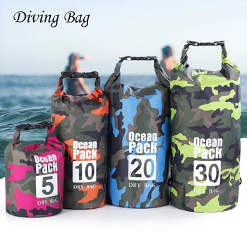 Велосипедный рюкзак, сумка для дайвинга, водонепроницаемая камуфляжная сумка для плавания, сумка для пляжного рафтинга, Сухая сумка для хранения на открытом воздухе, катание на лодках, каякинг, путешествия