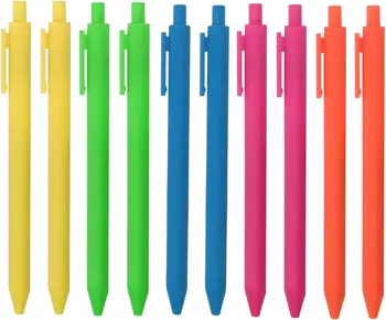 Выдвижные гелевые ручки в упаковке из 10 штук, черные чернила, Симпатичные ручки, Гладкие ручки для письма, Fine Point, 0,5 мм