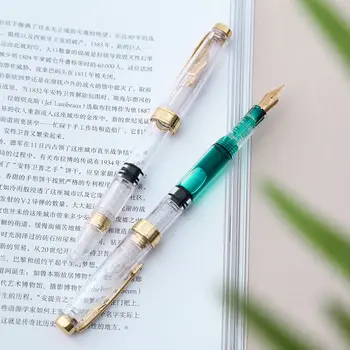 Высококачественная поршневая авторучка Классическая ручка с прозрачными чернилами Канцелярские принадлежности Школьные принадлежности для письма