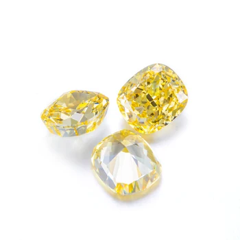 Высококачественный синтетический бриллиант желтого, белого, розового, синего цвета, кубический цирконий в форме подушки, россыпь драгоценных камней