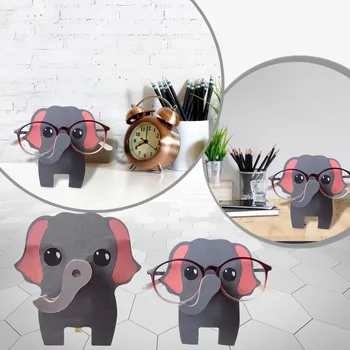 Деревянный держатель для очков, Оправа для очков, Милый Слон, Подставка для демонстрации животных для домашнего офиса, Аксессуары для декора рабочего стола # t2p