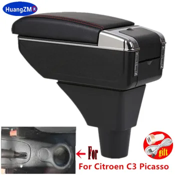Для Citroen C3 Picasso Подлокотник Коробка для Citroen C3 Picasso консоль подлокотника автомобиля центральный ящик для хранения с интерфейсом USB