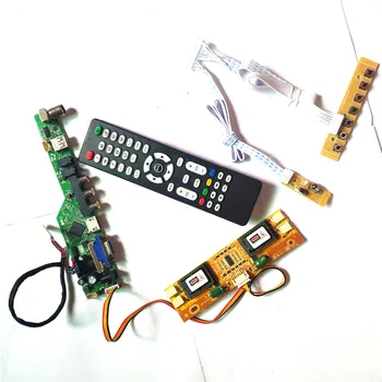 Для LM170E01-A6K1/A6K3 T.V53 плата контроллера Пульт дистанционного управления + Инвертор + клавиатура VGA HDMI-Совместимый AV USB RF 4CCFL 30Pin LVDS LCD   