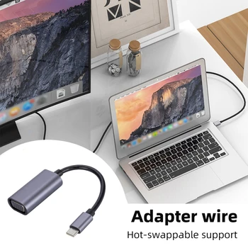 Для MacBook Air/ Pro Конвертер USB C в VGA Адаптер Поддержка горячей замены дисплея 1080P HD Подключи и играй Адаптер для ноутбука
