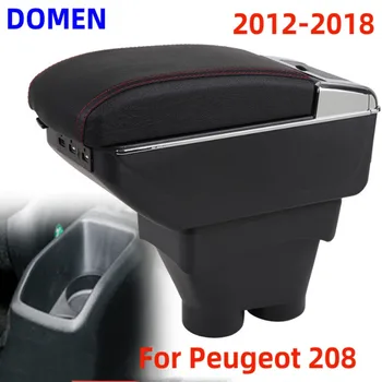 Для Peugeot 208 подлокотник коробка Оригинальная специальная модификация центрального подлокотника коробка аксессуары Двухслойная USB зарядка 2012-2018