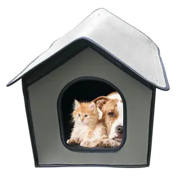Домики для кошек, зимняя теплая кошачья кровать, домик для сна, всепогодные изолированные домики для диких кошек, легко собираемые для домашних животных