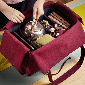 Дорожный чайный набор сумка Портативный чайный набор Кунг-фу чай сумка для хранения Утолщенный портативный чайный набор сумка Открытый чайник большой емкости сумка