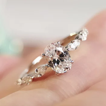 Женские обручальные кольца Huitan Dainty AAA с кубическим цирконием серебристого цвета, Нежное кольцо для предложения руки и сердца, высококачественные свадебные украшения