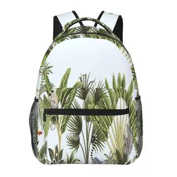 Женский рюкзак с тропическими винтажными дикими животными, школьная сумка для мужчин, женская дорожная сумка, повседневный школьный рюкзак