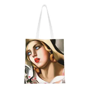Изготовленная на заказ Соломенная шляпа от Tamara De Lempicka, холщовые сумки для покупок, женские сумки для переработки продуктов, знаменитые сумки для художественных покупок