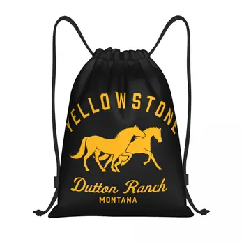 Изготовленные на заказ сумки-рюкзаки Dutton Ranch Yellowstone на шнурке для мужчин и женщин, легкие спортивные сумки для тренажерного зала, сумки для тренировок