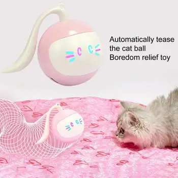 Катящийся Мяч для Маленького Питомца 1 Комплект Pet Ball USB Зарядка Cat Rolling Ball Игрушка Электрическая Интерактивная Игрушка Для Кошек Умное Избегание Препятствий