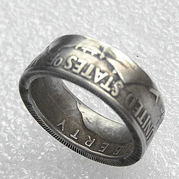 Кольцо для монет Franklin в полдоллара из медно-никелевого сплава ручной работы, размеры США 6-14